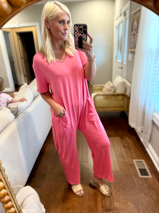 Pink Pocket Jumpsuit