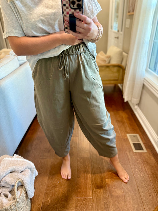 Olive Barrel Pant