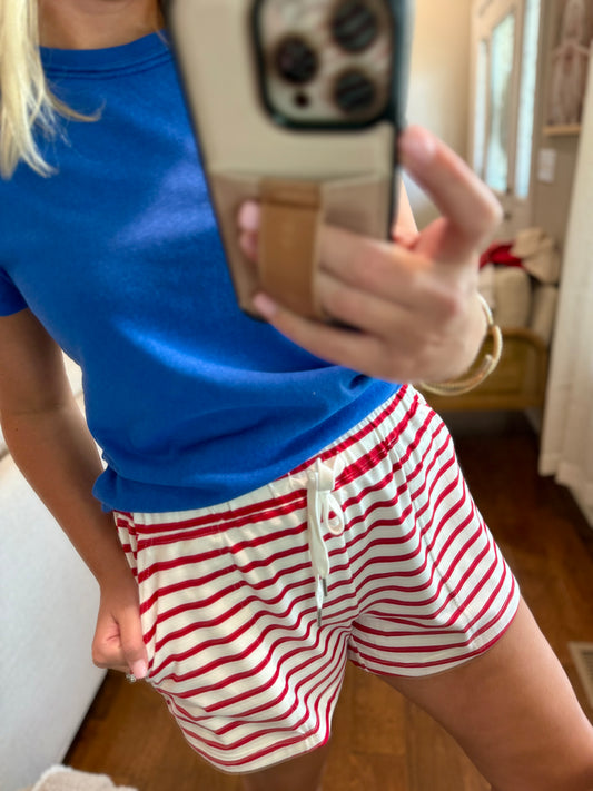 Red Striped Shorts