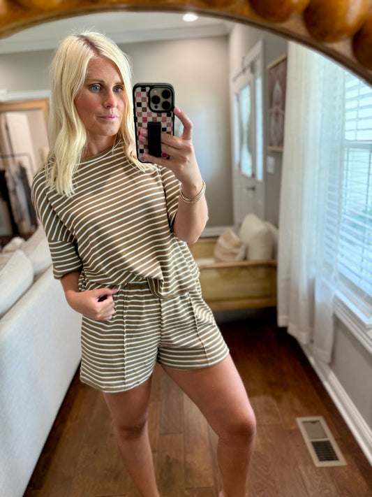 Knit Striped Set