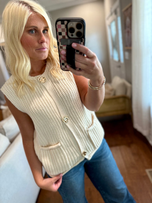 Solid Knit Sweater Vest