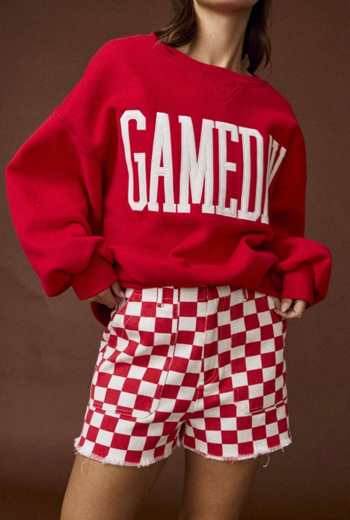 Red Checkered Shorts