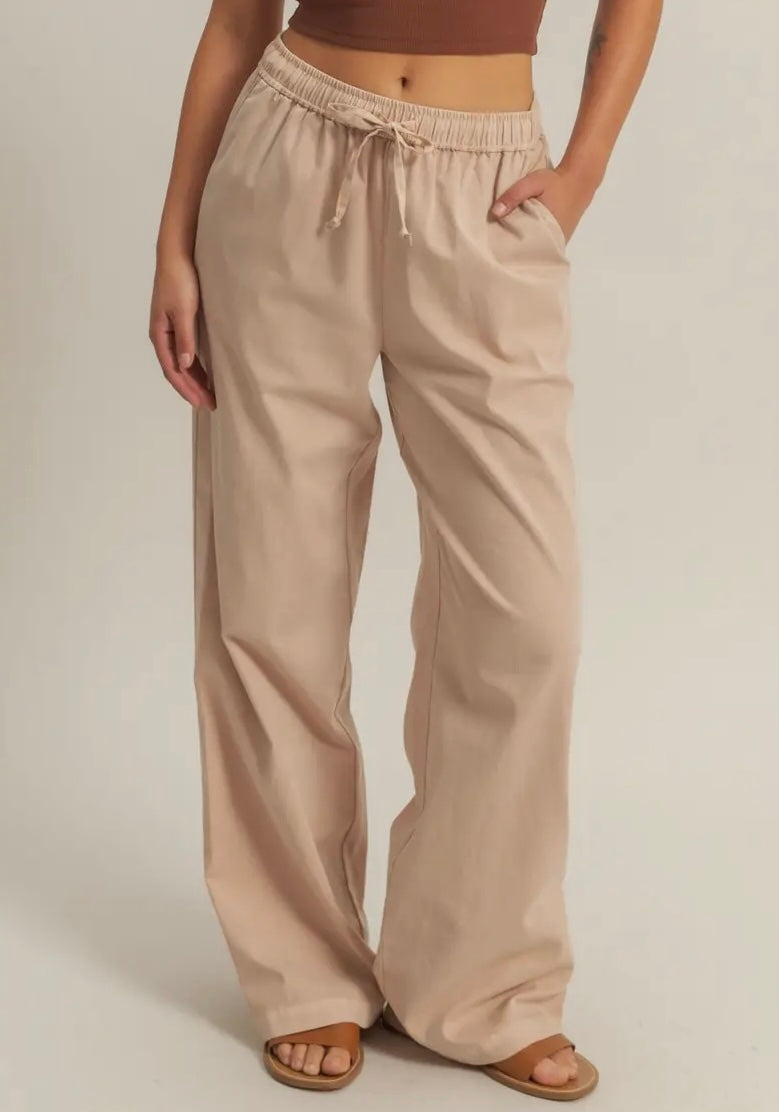 Taupe Straight Leg Pants