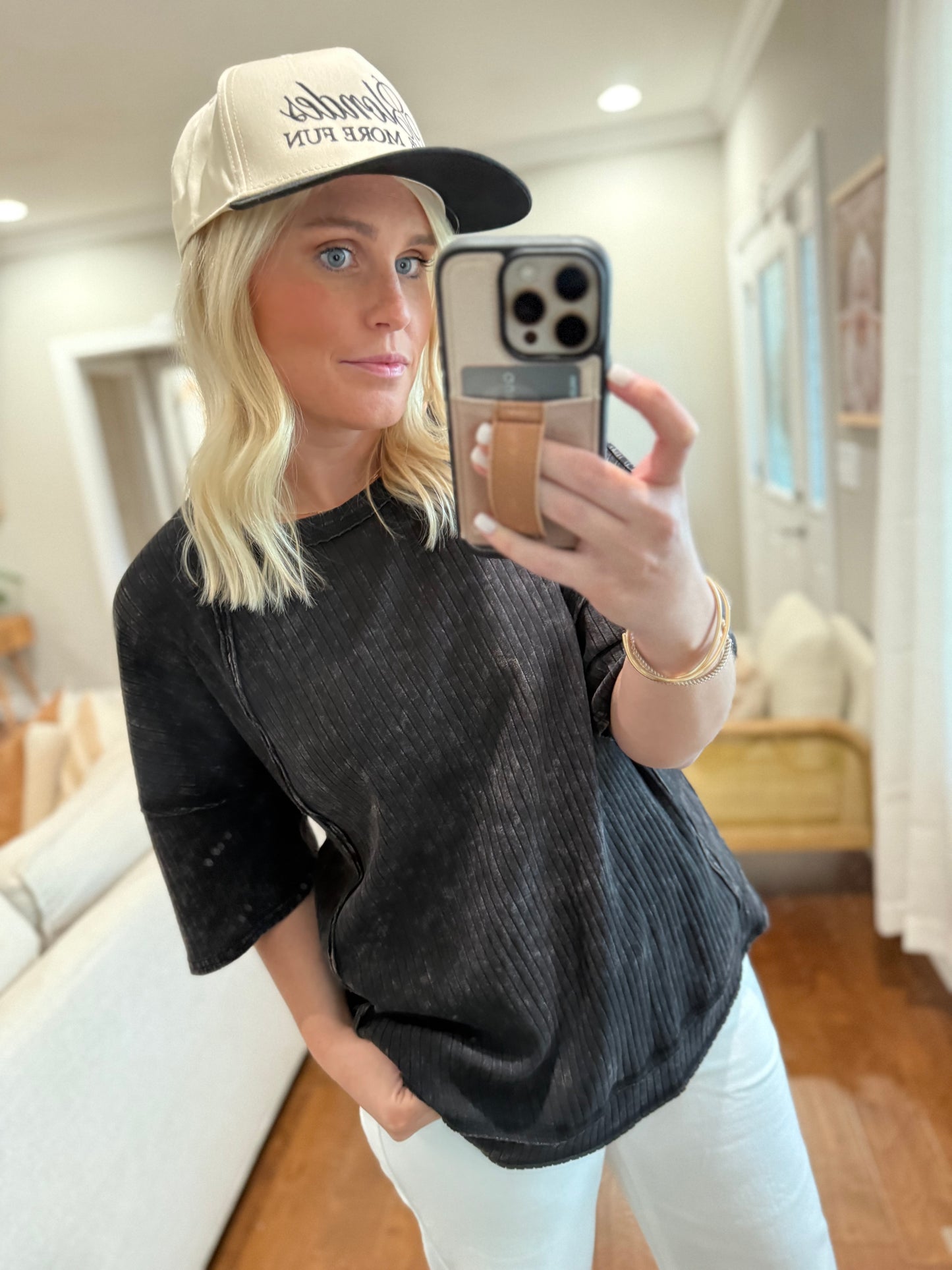 Ribbed Black Tee