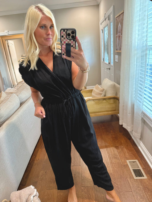 Woven Linen Relaxed Jumpsuit