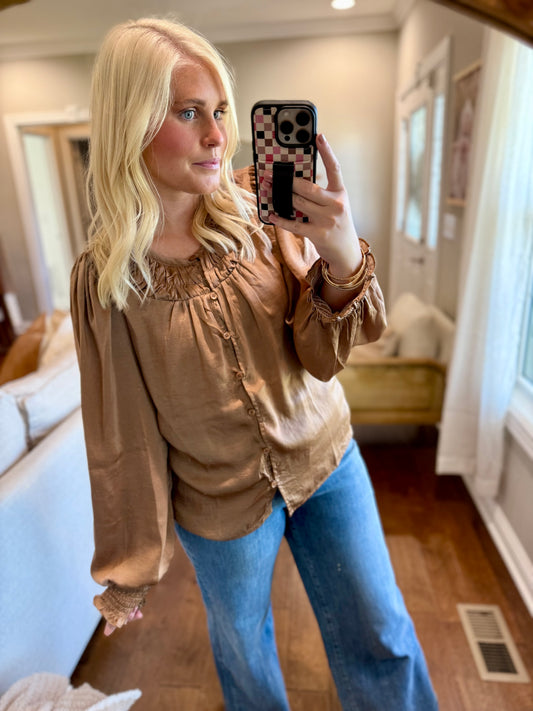 Satin Mocha Top