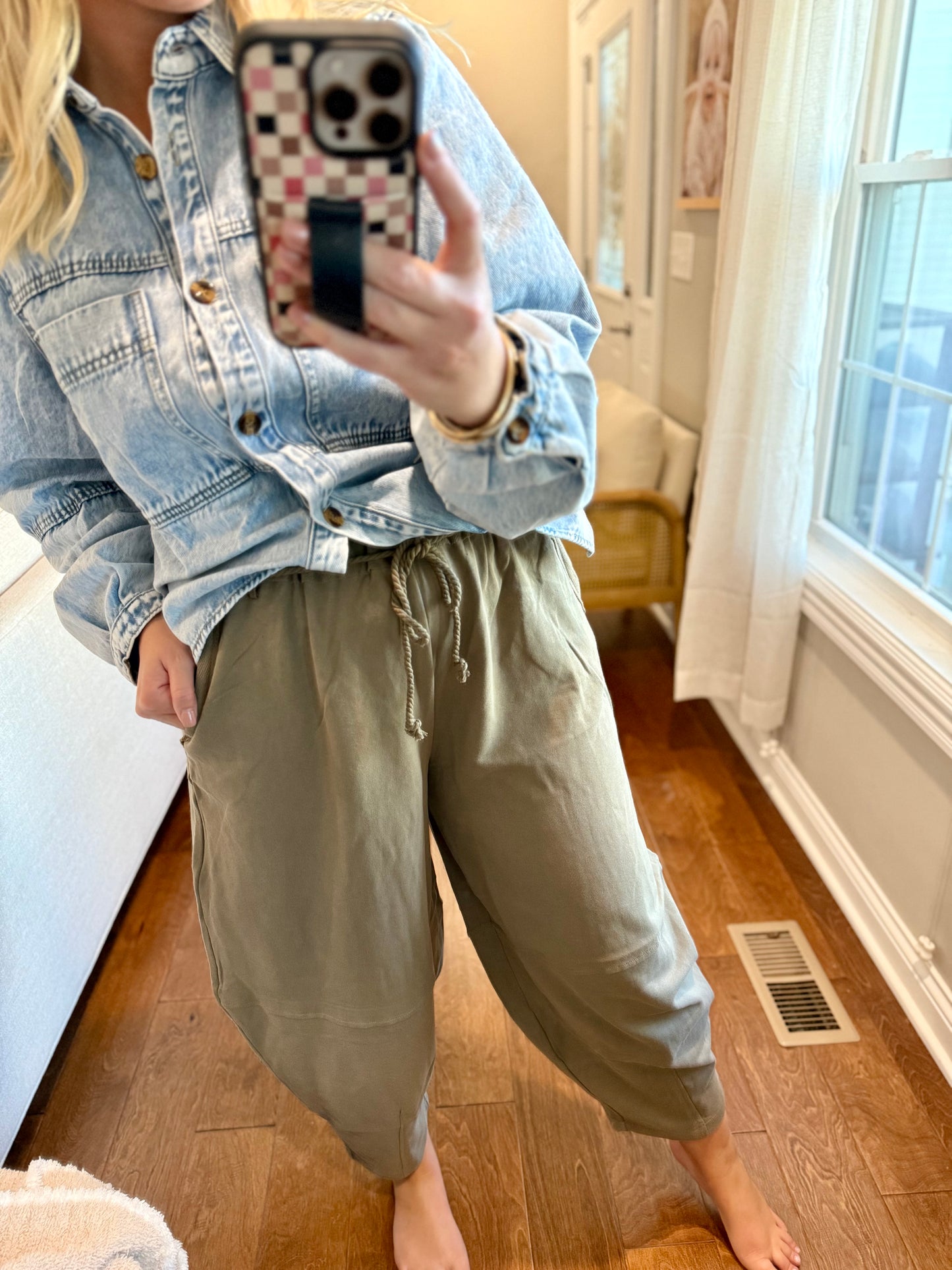 Olive Barrel Pant