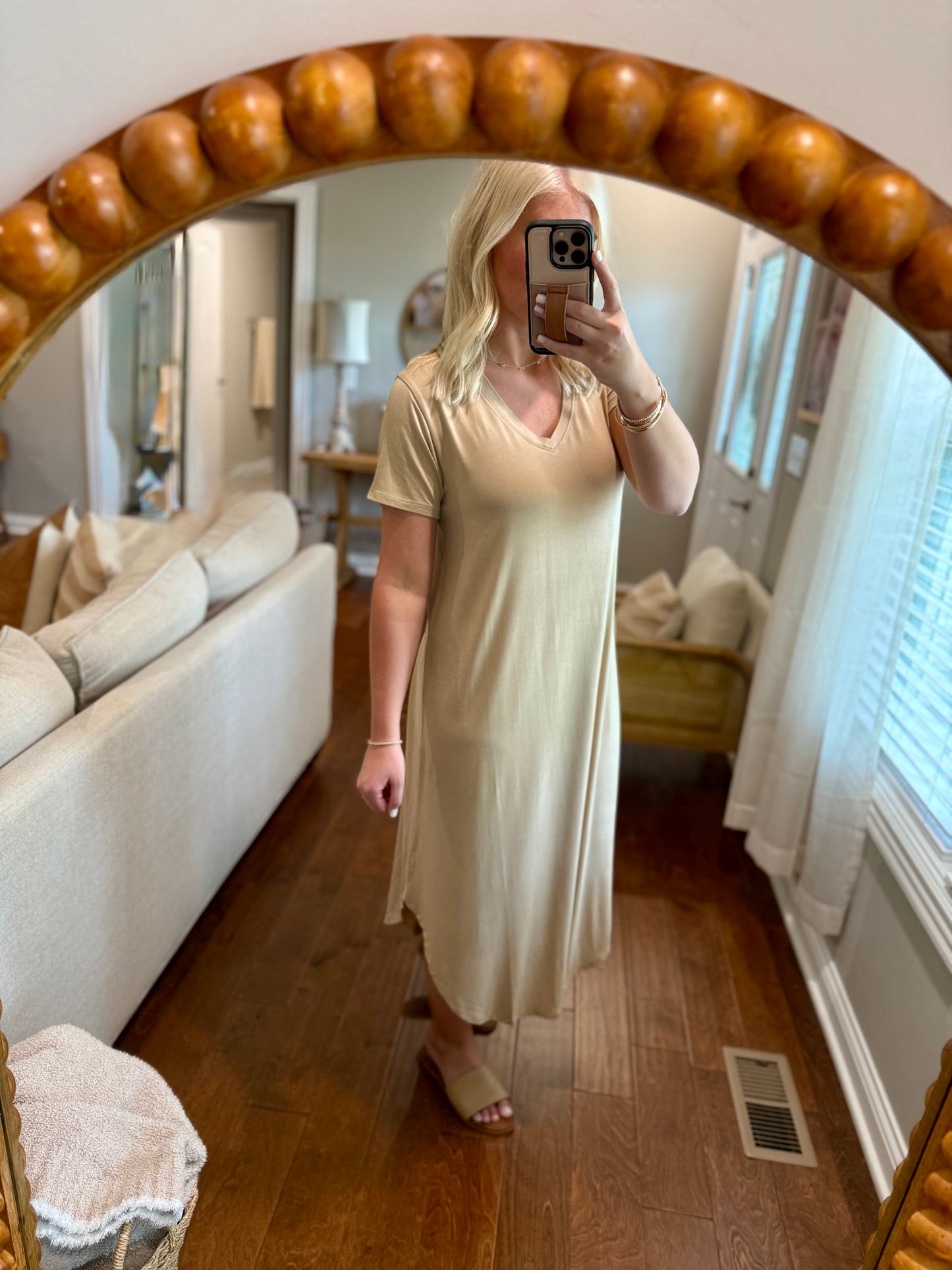 Tan Midi Dress