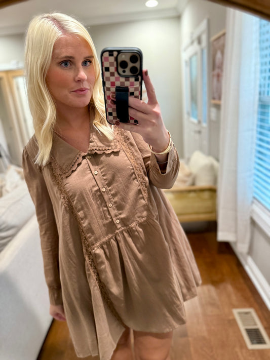 Mocha Shirt Dress