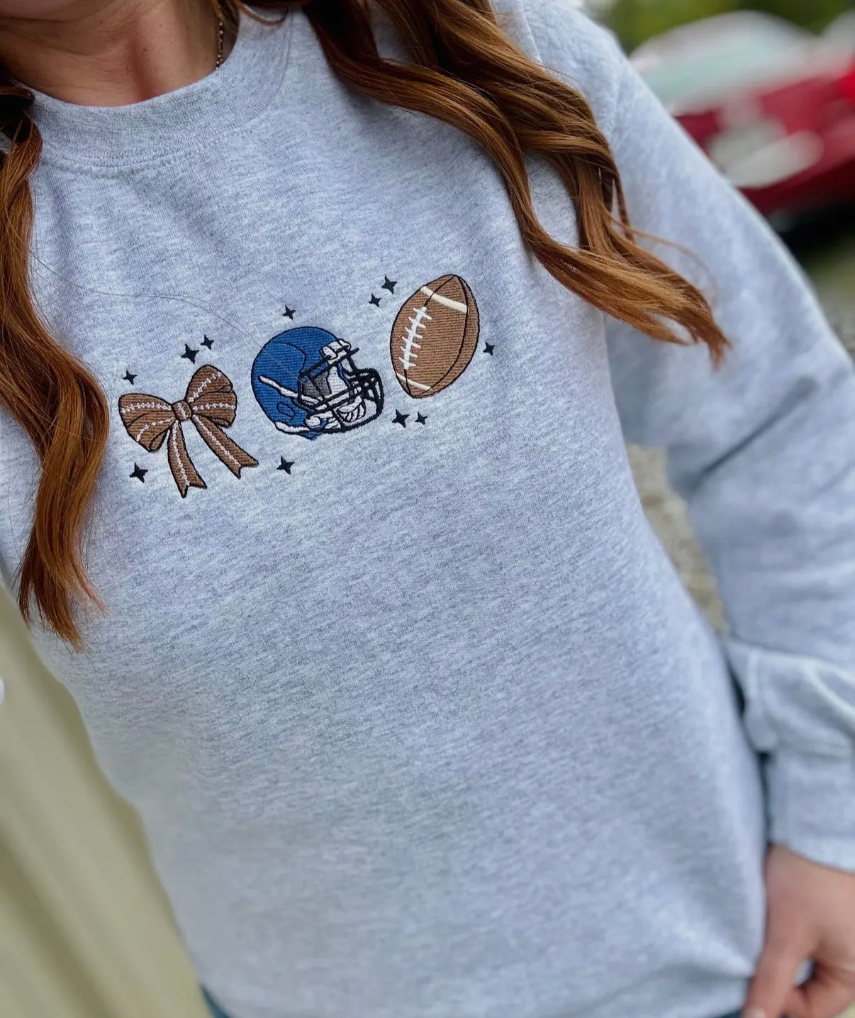 Embroidered Football Crew
