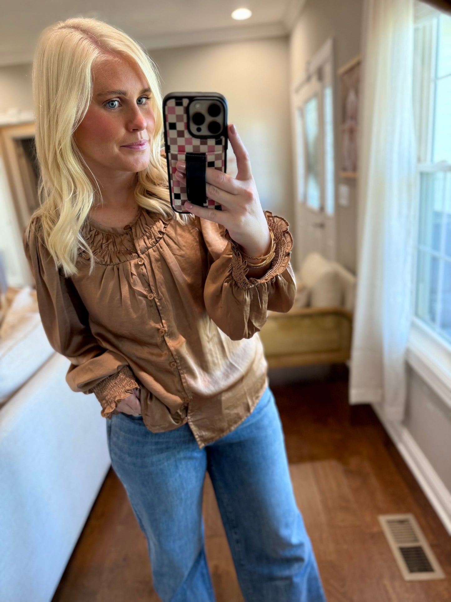 Satin Mocha Top