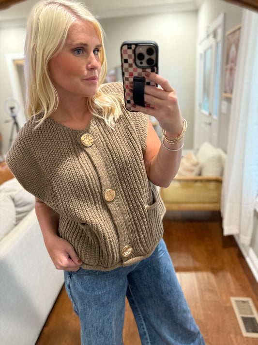 Coffee Sweater Vest