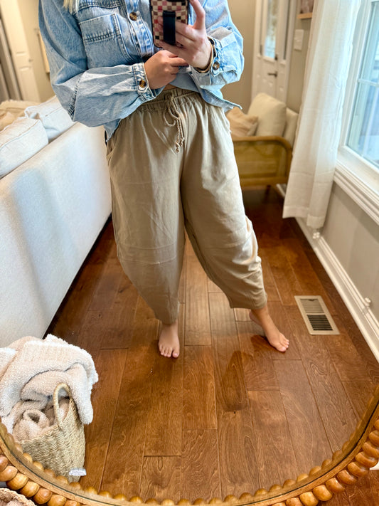 Taupe Barrel Pant