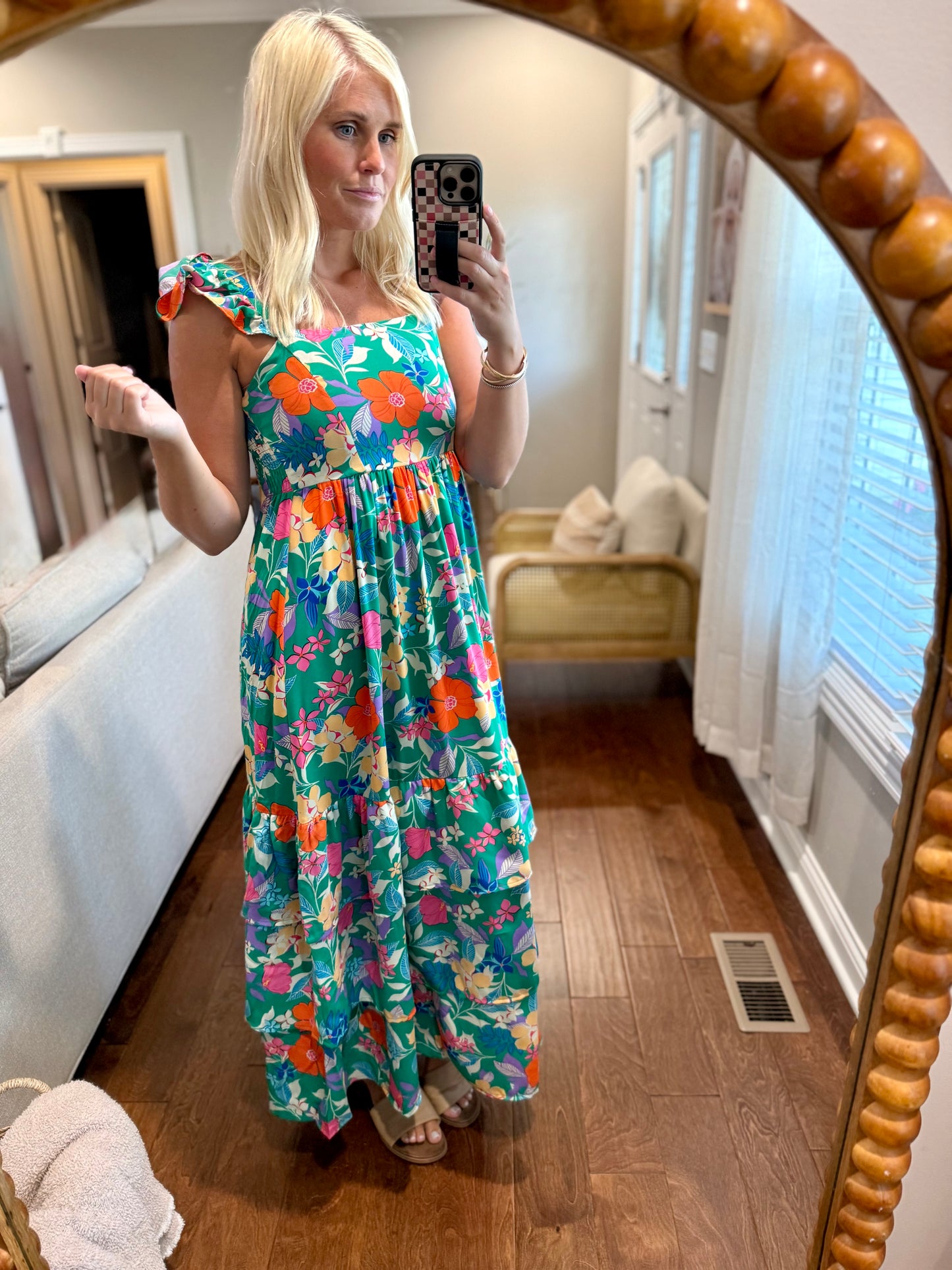 Green Floral Maxi