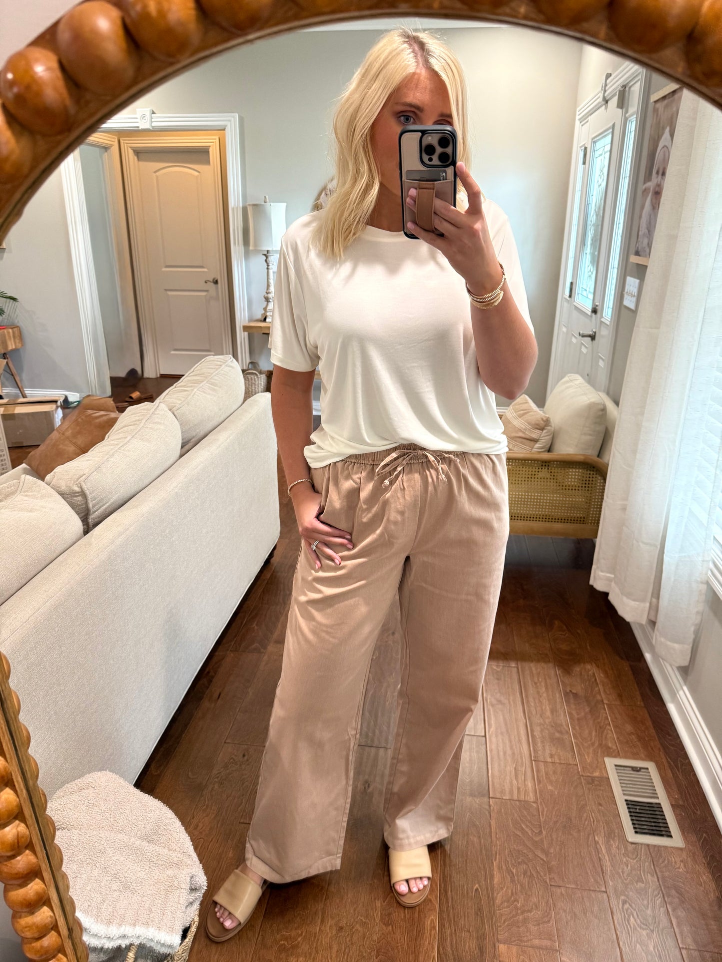 Taupe Straight Leg Pants