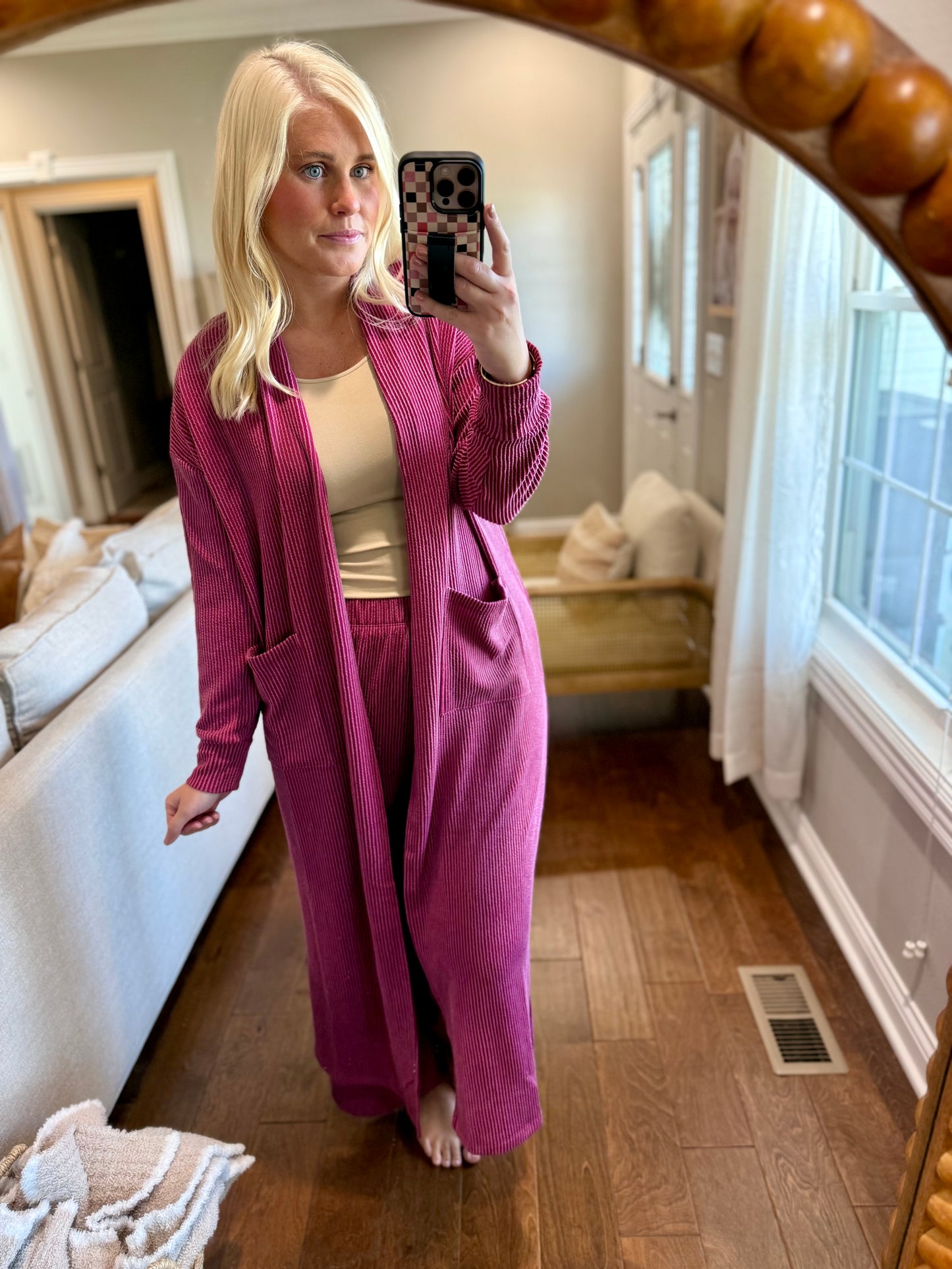 Plum Cardigan & Pant Set