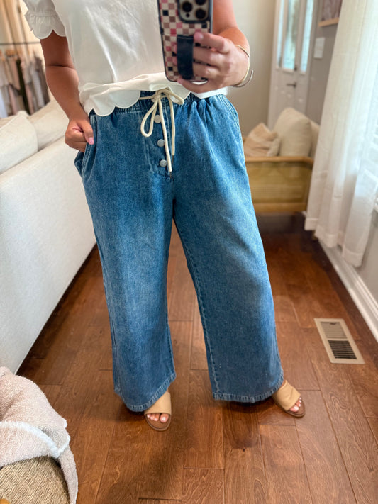 Wide Leg Drawstring Pants