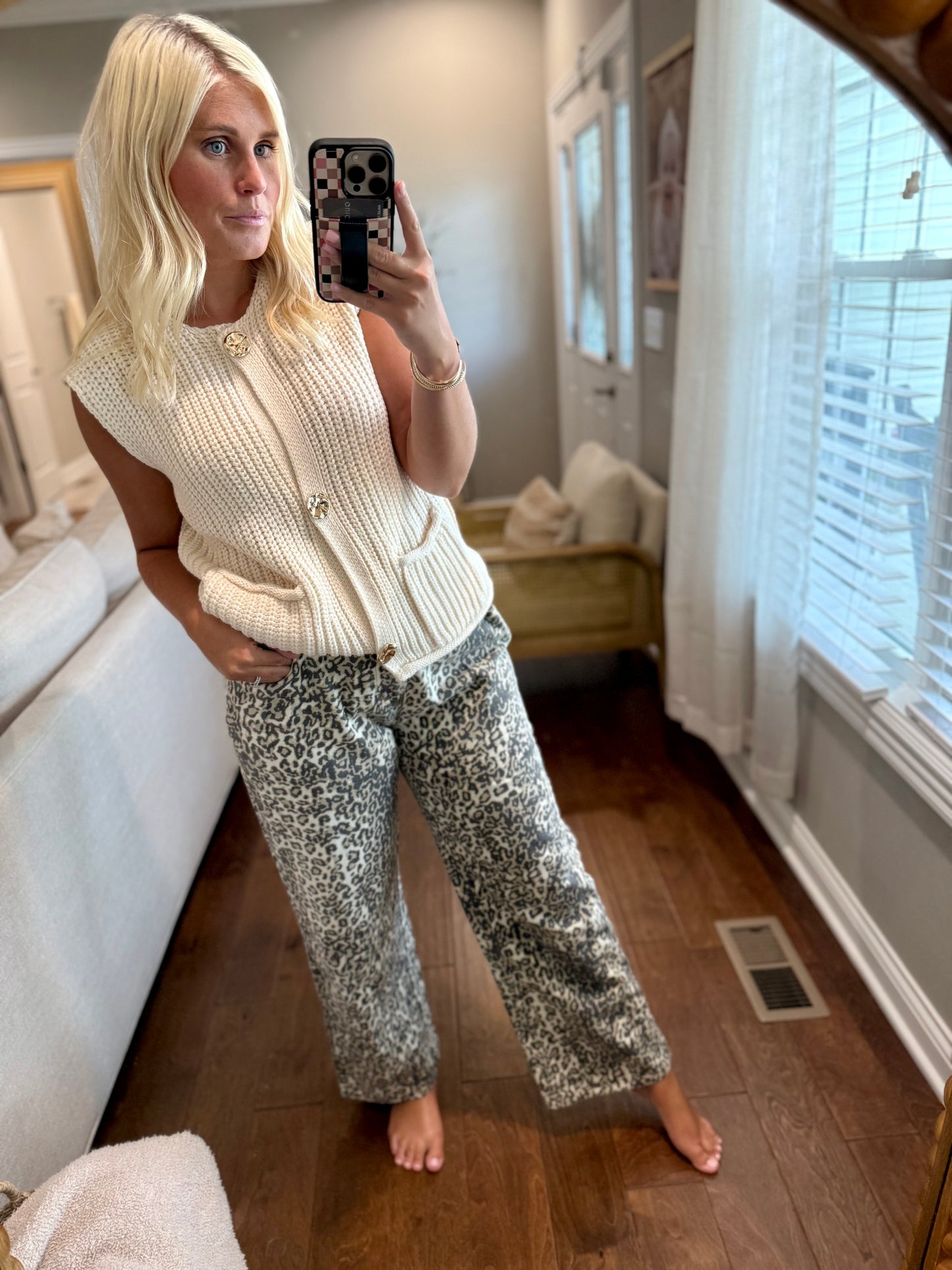 Leopard Cotton Twill Pants