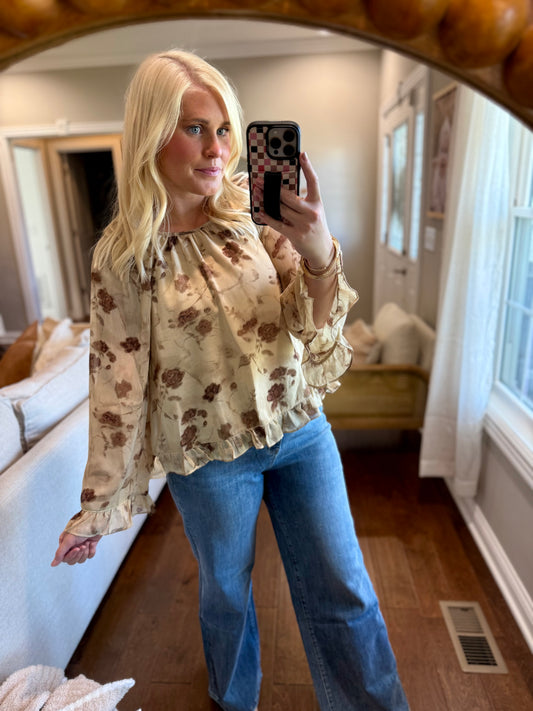 Taupe Chiffon Blouse