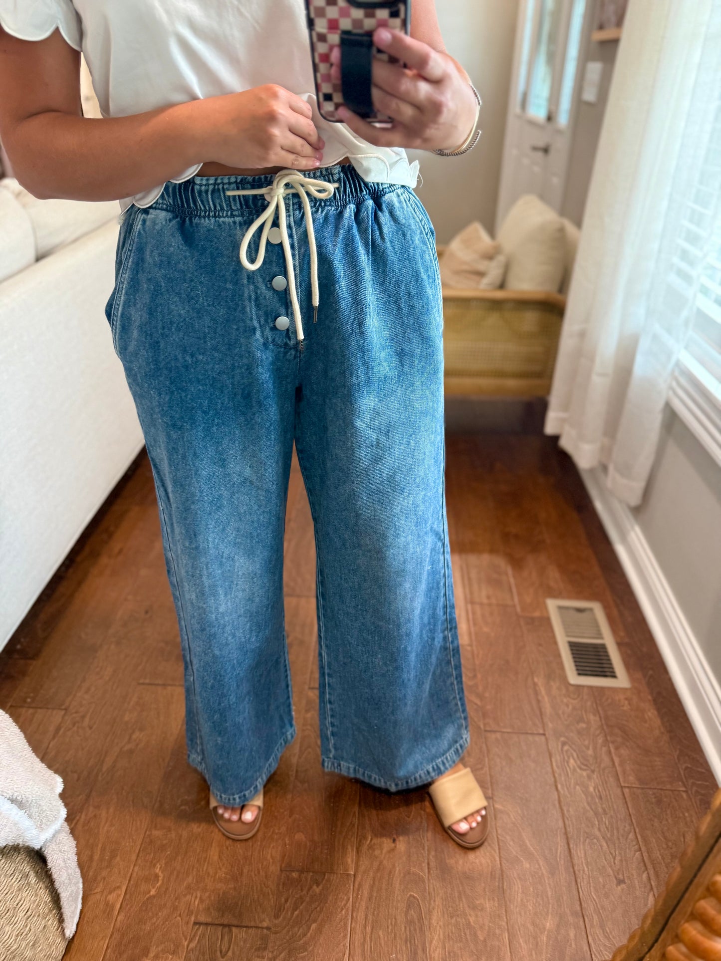 Wide Leg Drawstring Pants