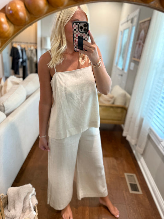 Linen Blend Cami & Pant Set