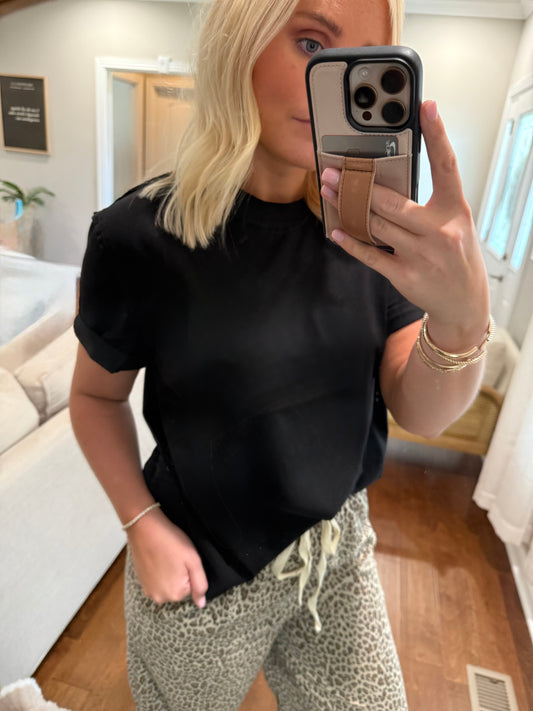 Black Tee (cuffed sleeve detail)