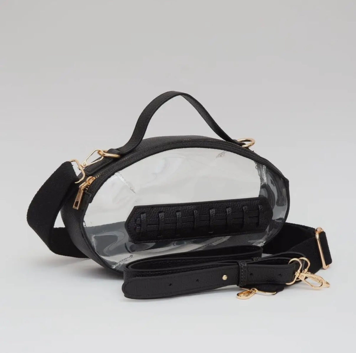 Black Football Clear Bag