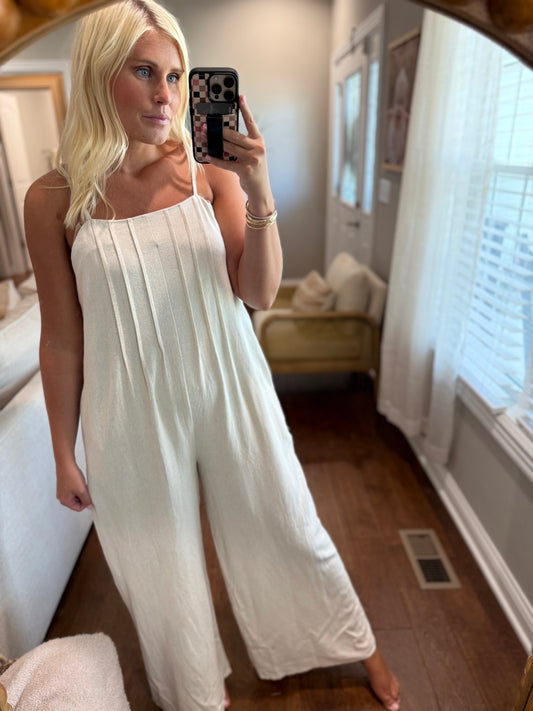 Oatmeal Linen Romper