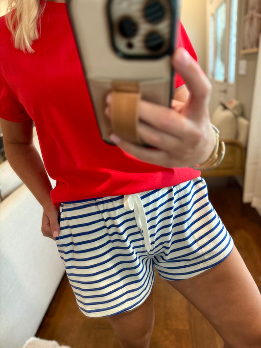 Blue Striped Shorts