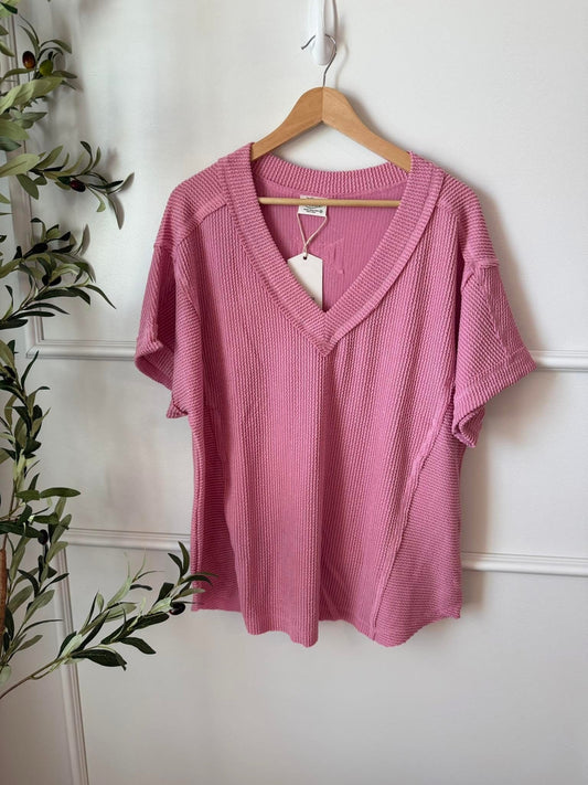 Pink V-Neck Tee