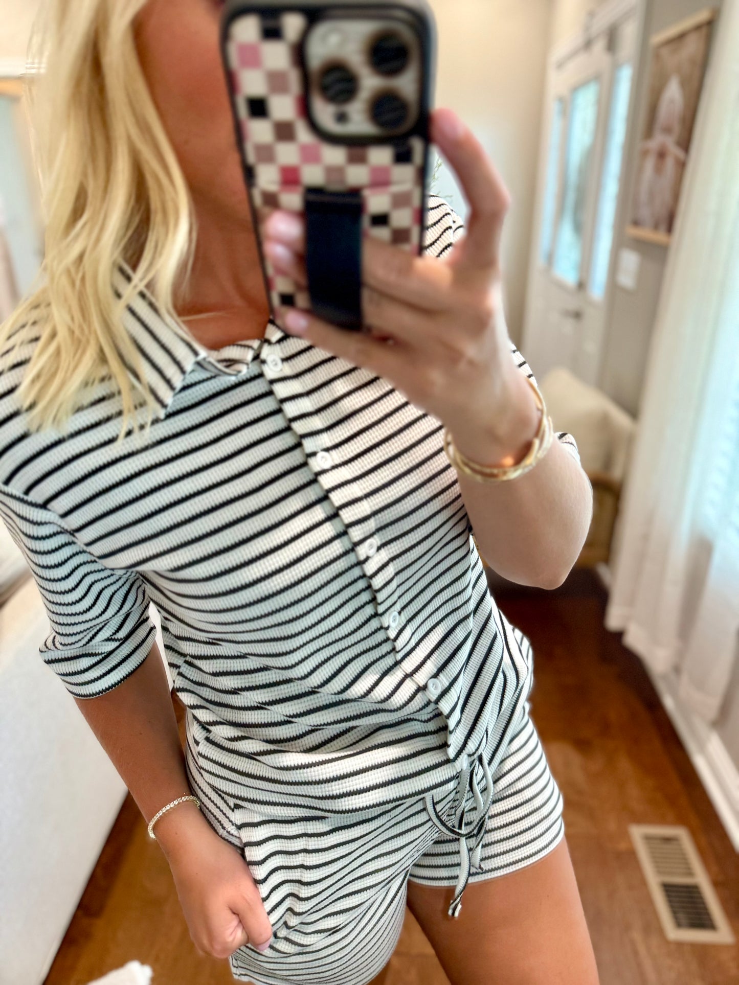 Black Striped Lounge Set