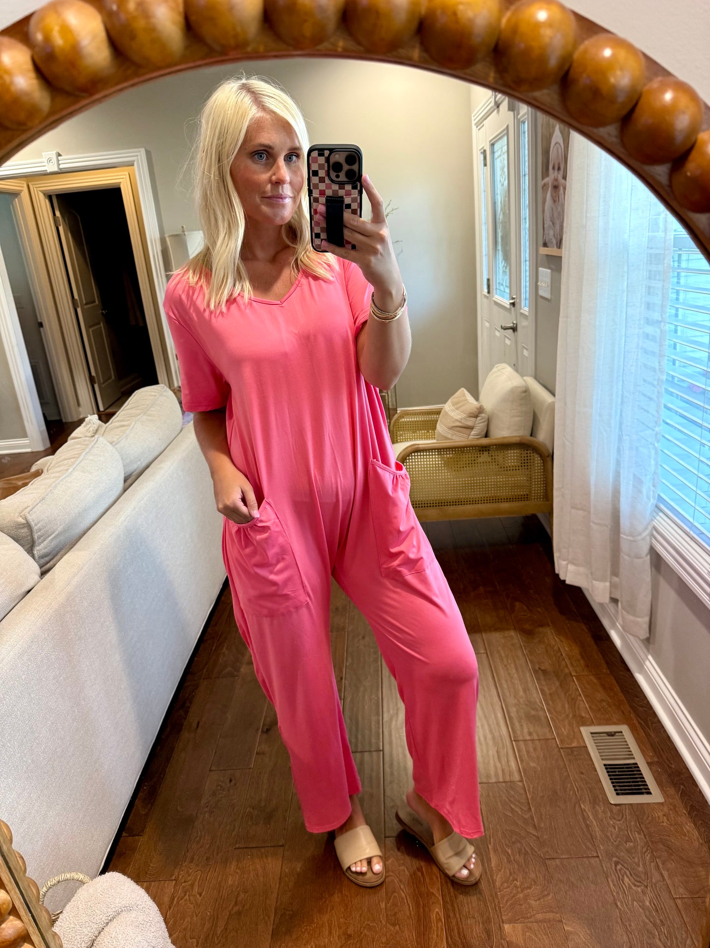Pink Pocket Jumpsuit