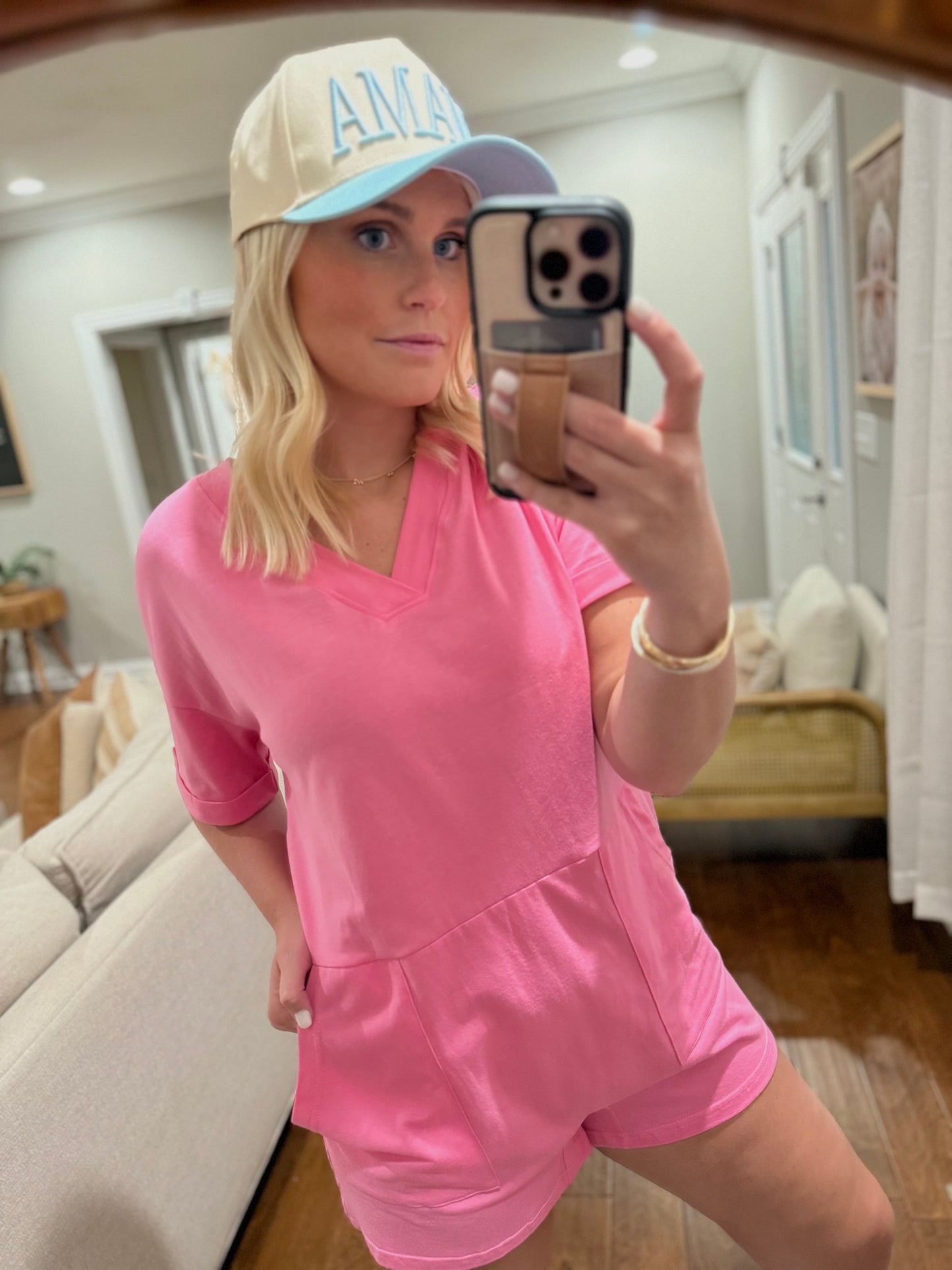 Pink Knit Romper