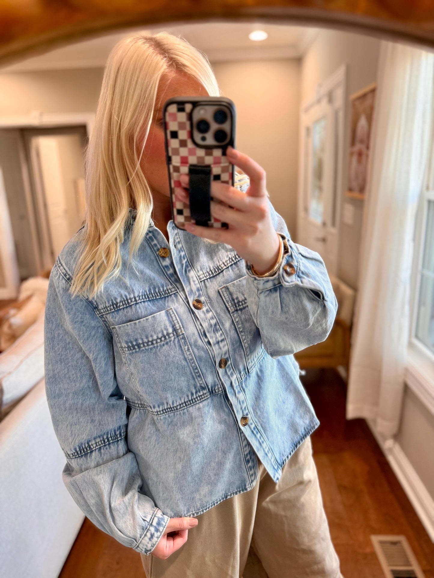 Denim Button Top