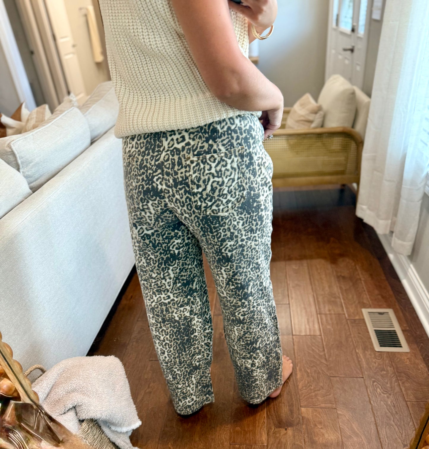 Leopard Cotton Twill Pants