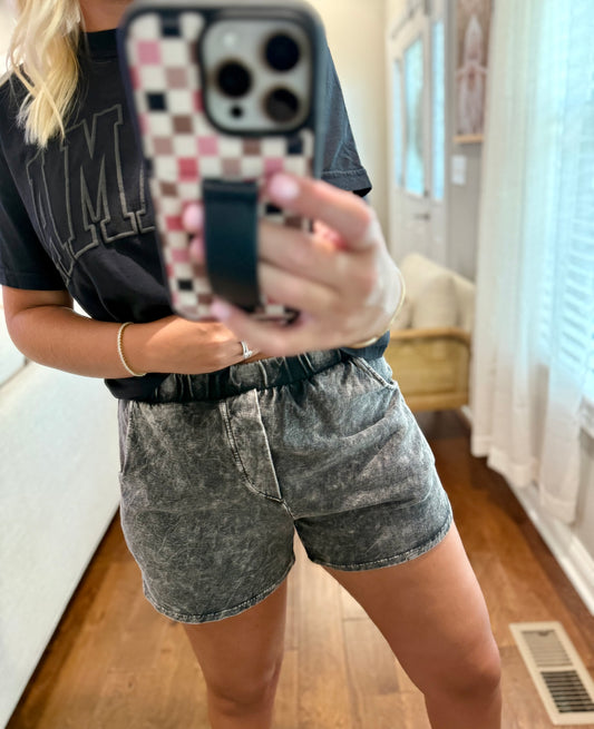 Black Washed Shorts