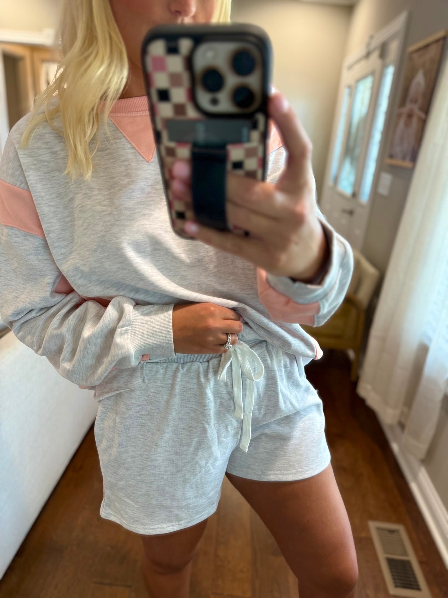 Raw Hem Shorts Set