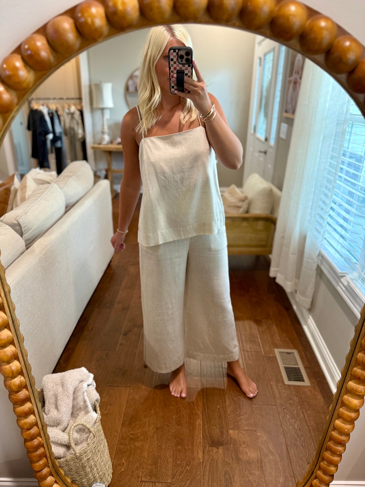Linen Blend Cami & Pant Set