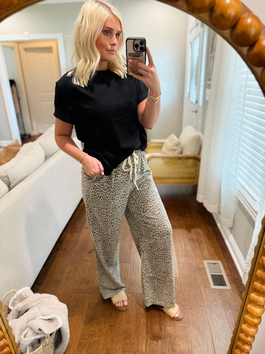 Leopard Linen Pants
