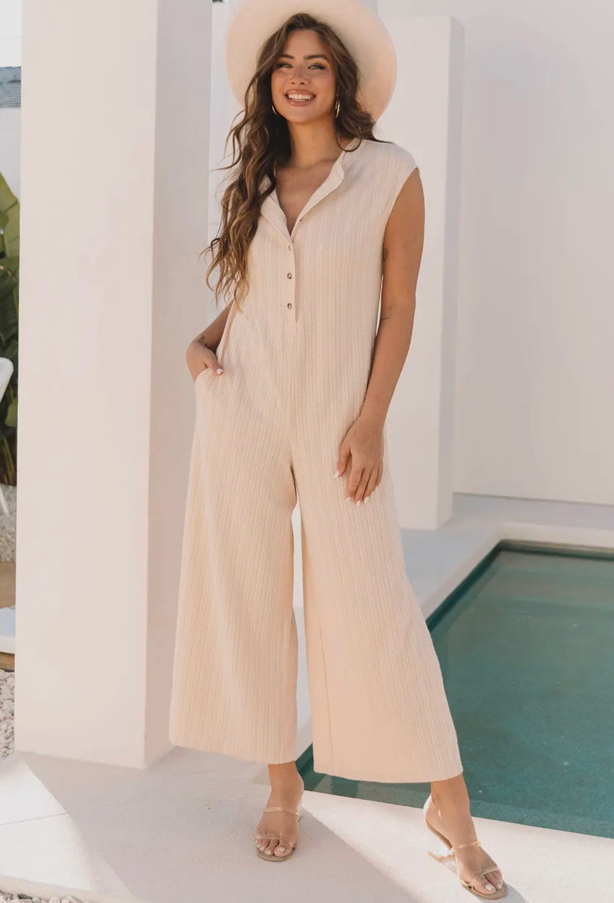 Nude Wide Leg Jumpsuit
