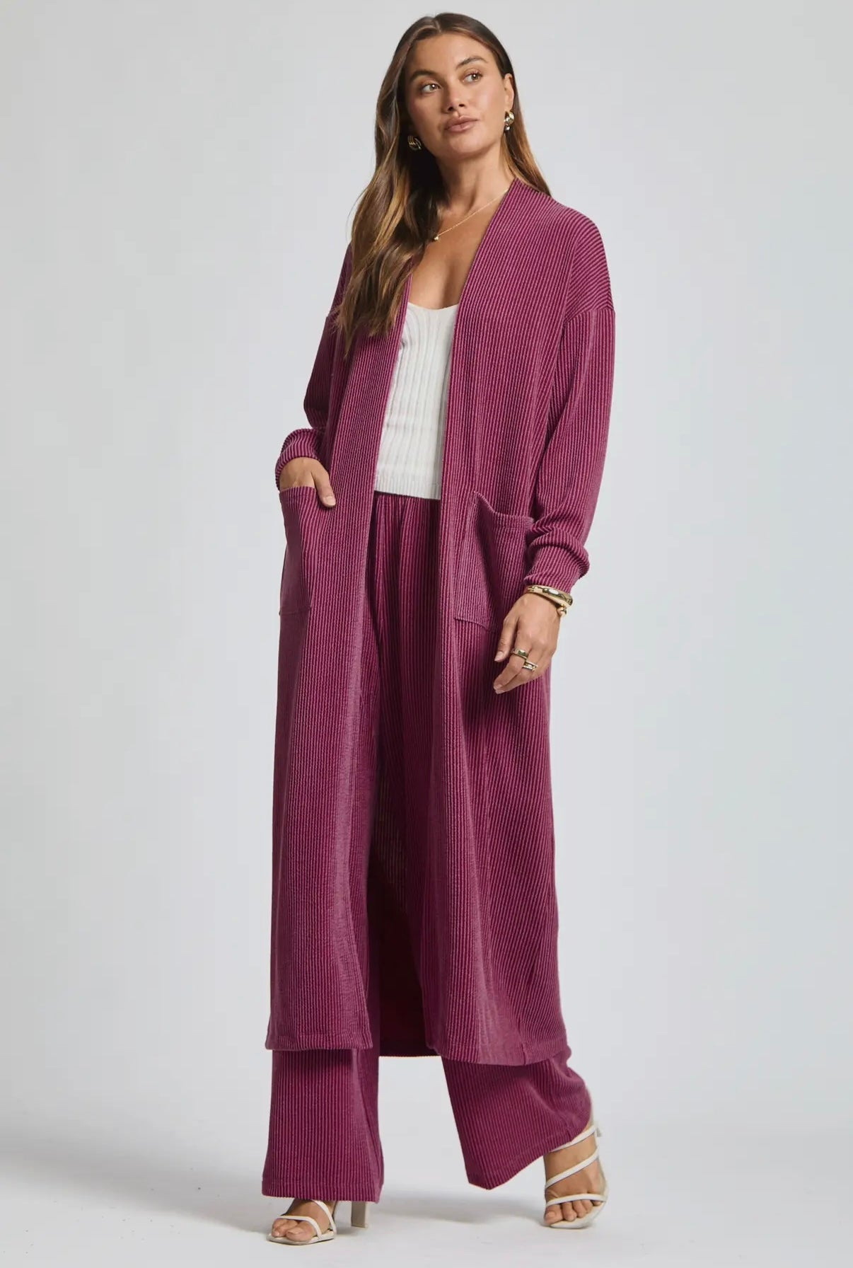 Plum Cardigan & Pant Set
