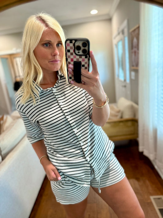 Black Striped Lounge Set