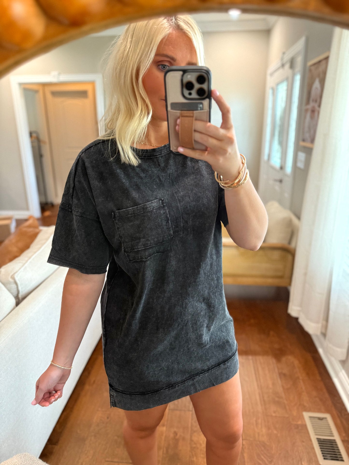 Mineral Washed Mini Dress