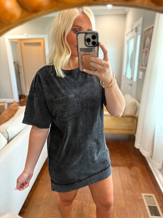 Mineral Washed Mini Dress