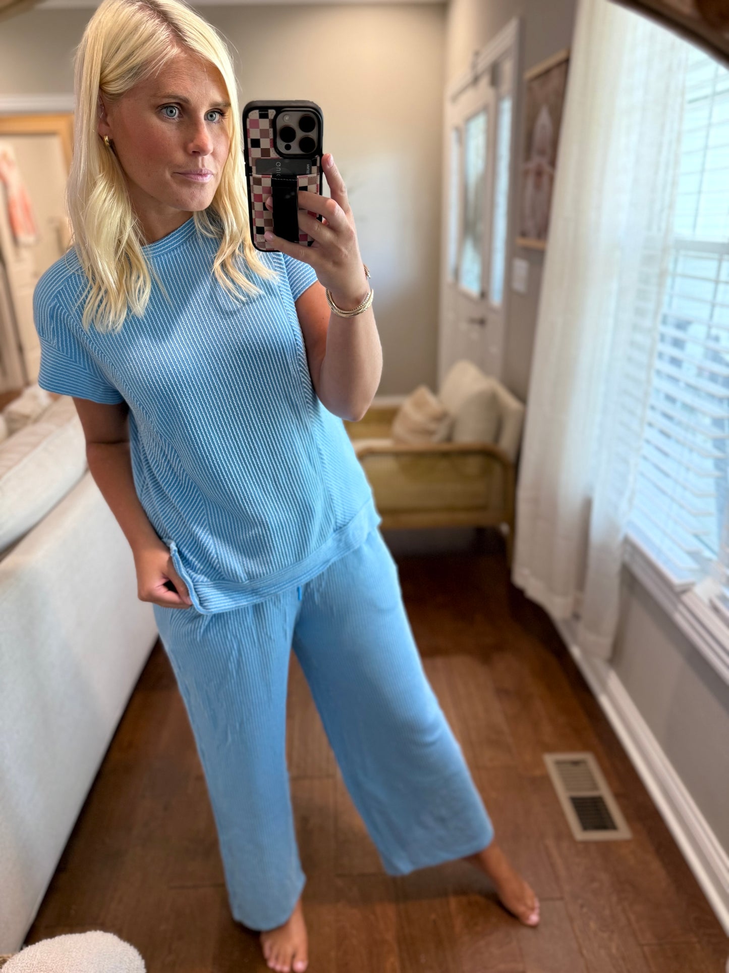 Blue Ribbed Set