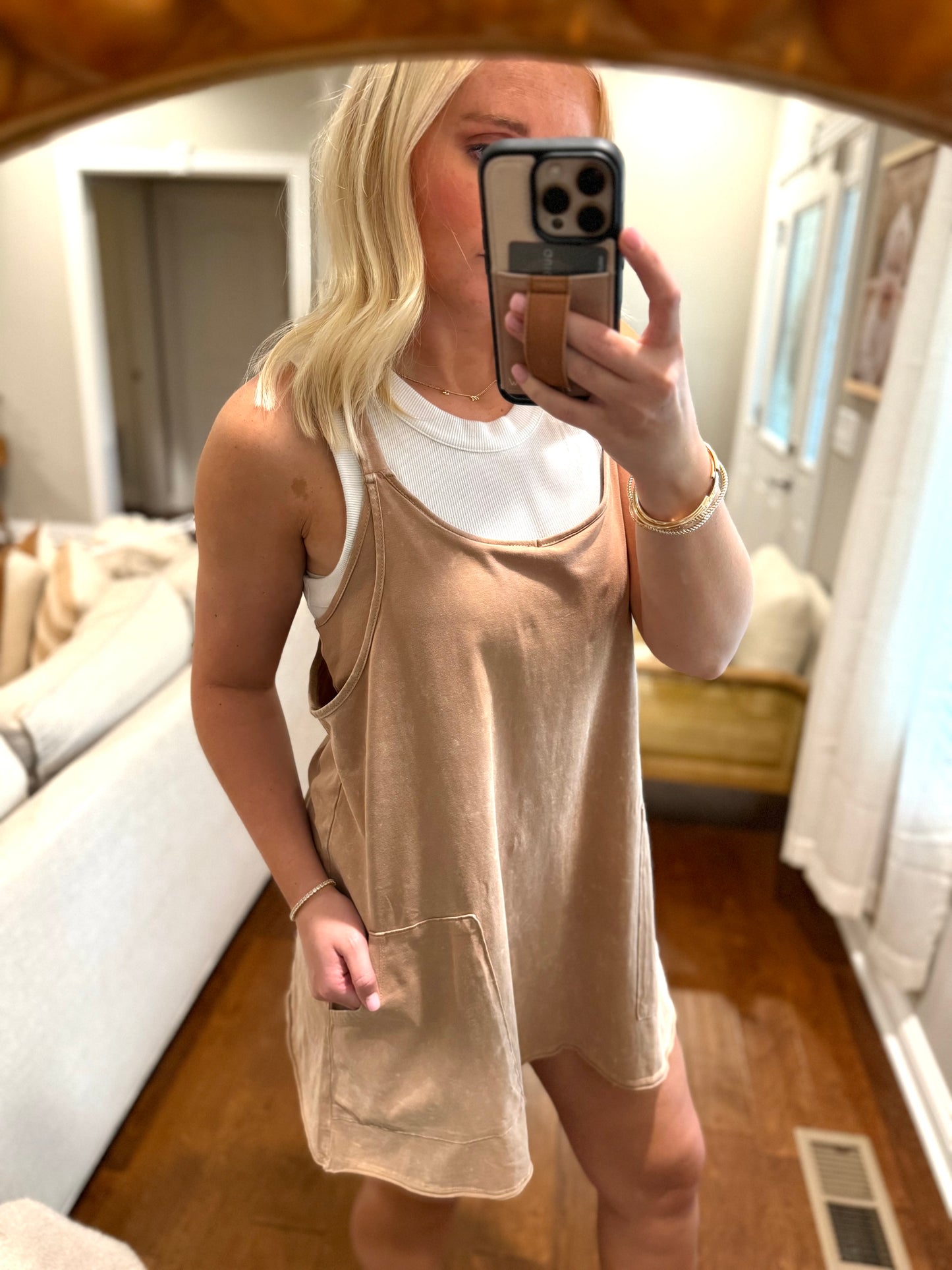 Mineral Washed Mini Tank Dress