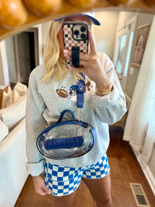 Blue Football Clear Bag