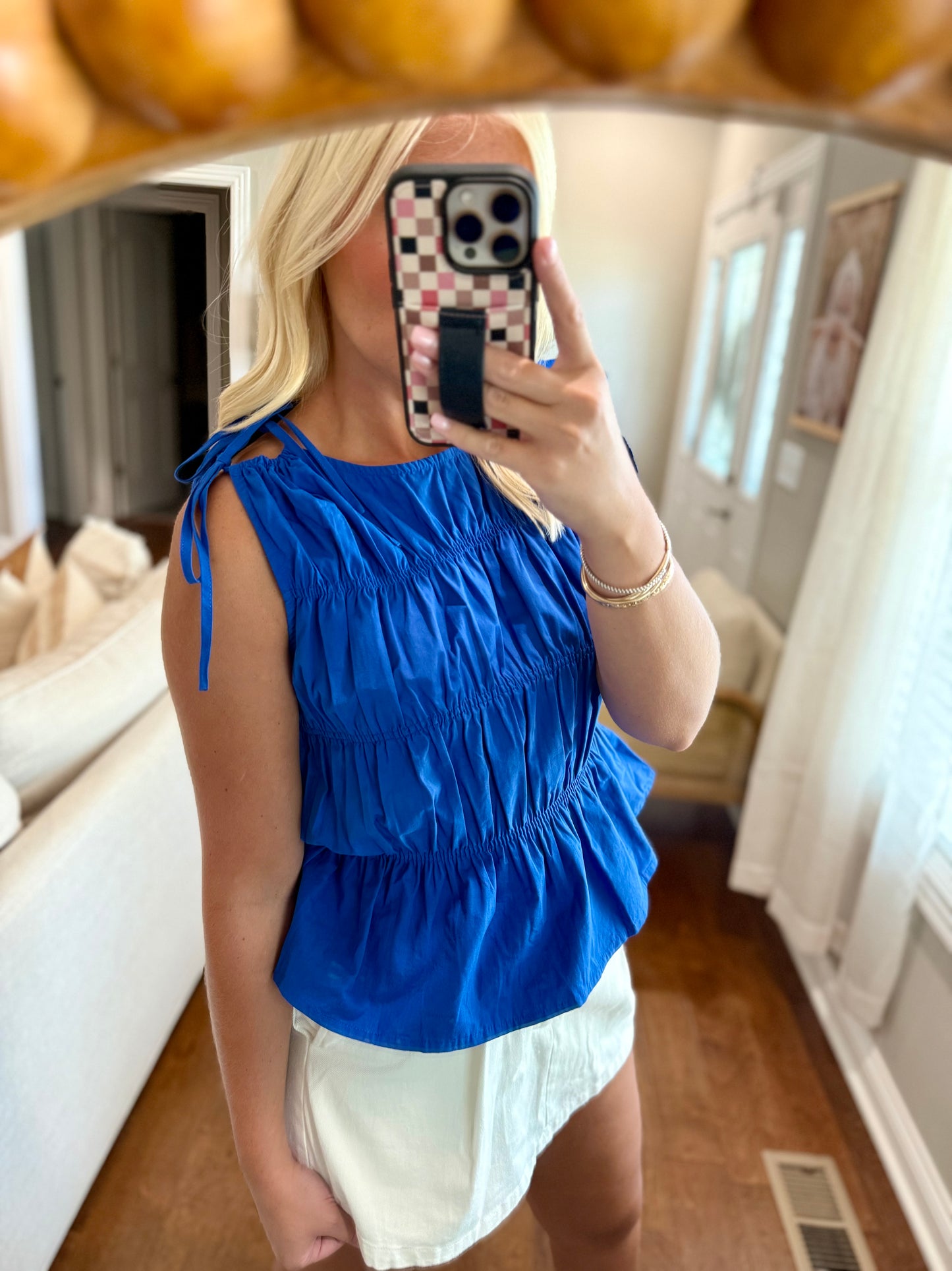 Royal Blue Ruched Top