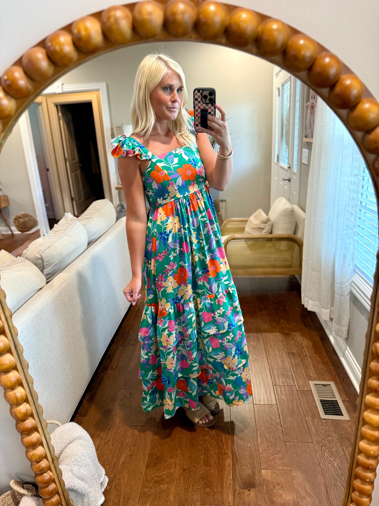 Green Floral Maxi