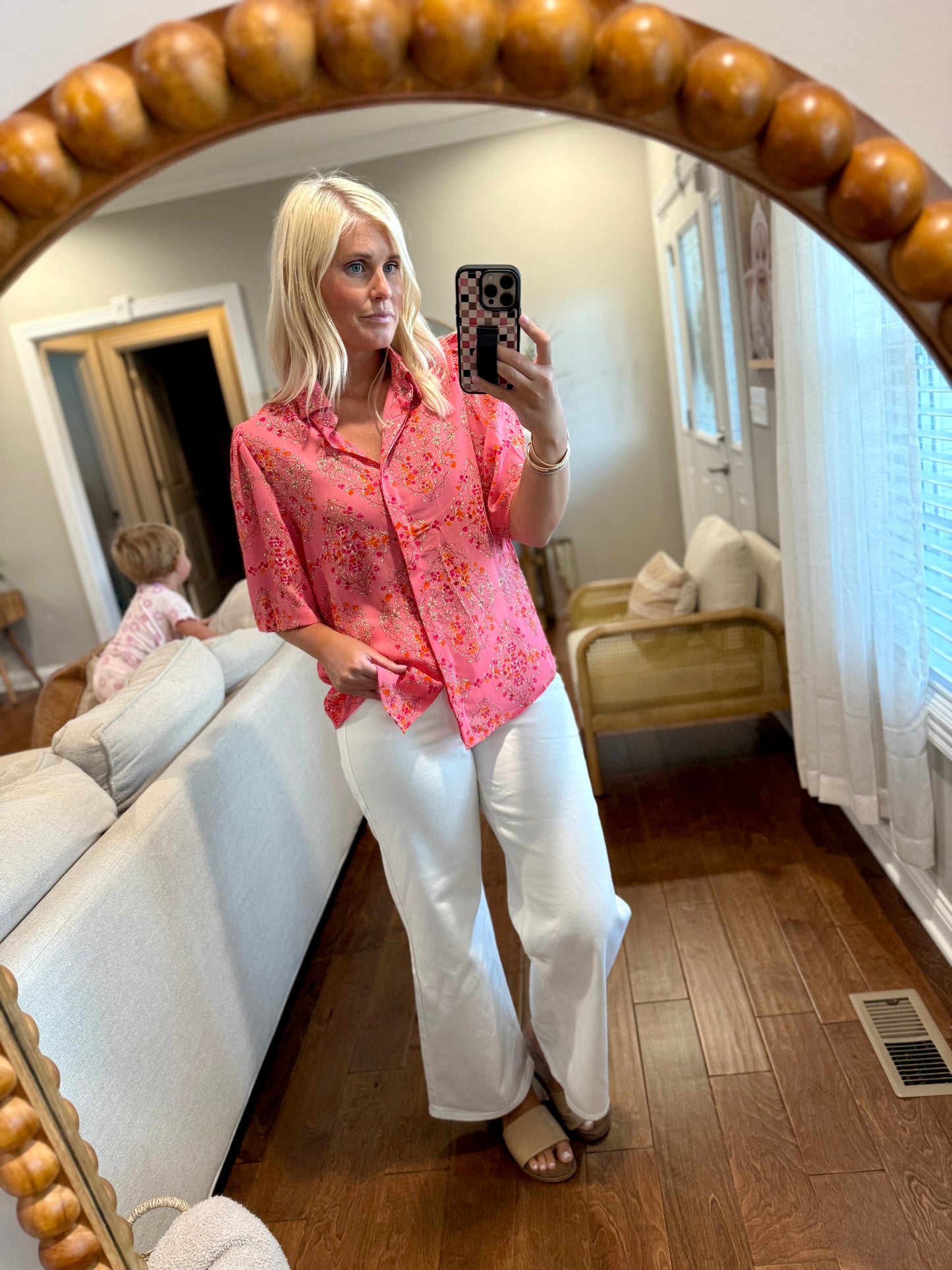 Floral Buttoned Top